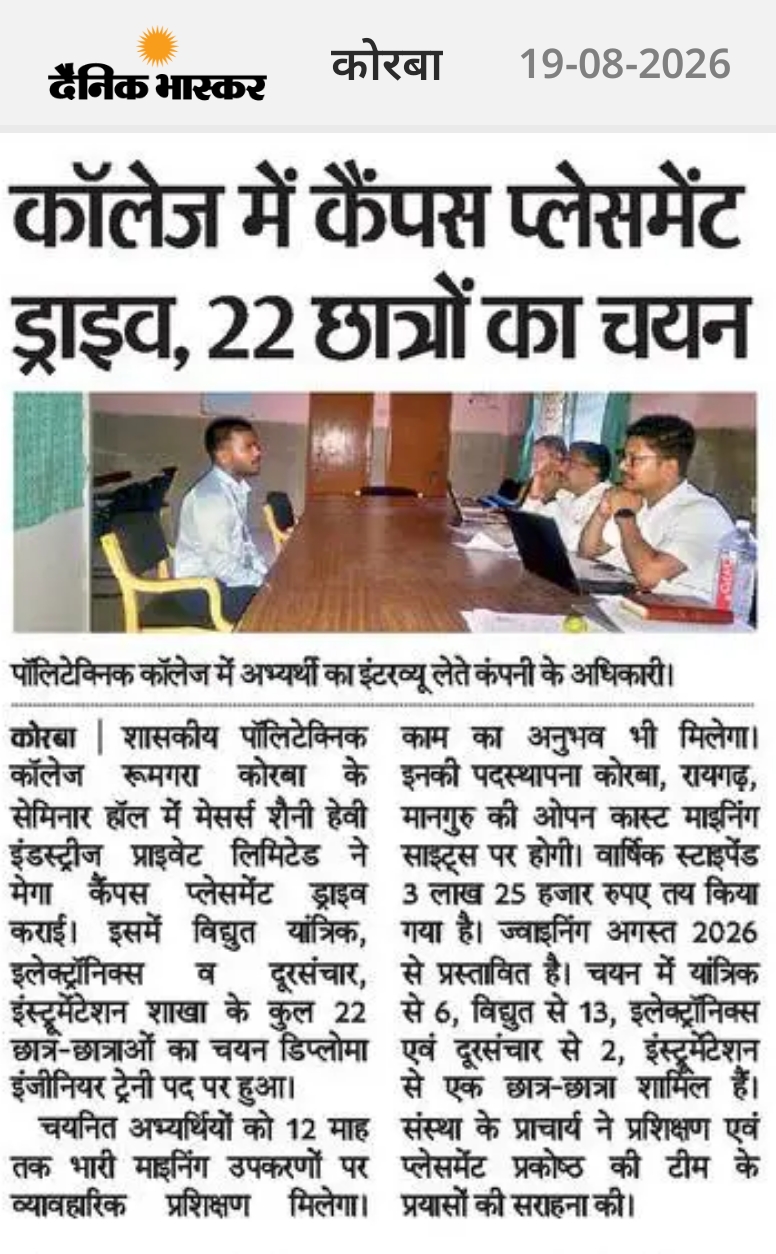 3.5 lakh Package from campus placement 